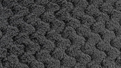 Textured gray fabric with OEKO-TEX Standard 100 logo in the corner