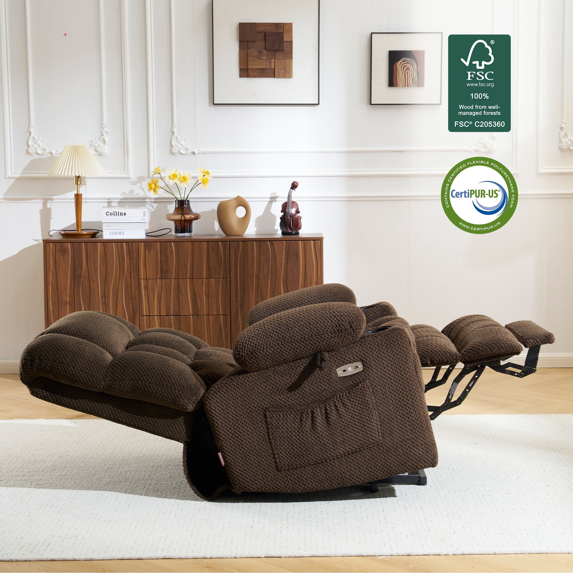 Power Lift Recliner Chair for Elderly, Dual Motor, Massage and Heat