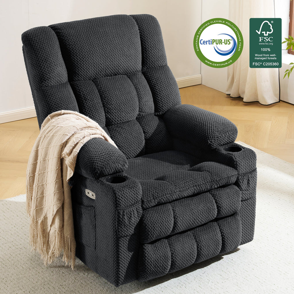 Power Lift Recliner Chair for Elderly, Dual Motor, Massage and Heat