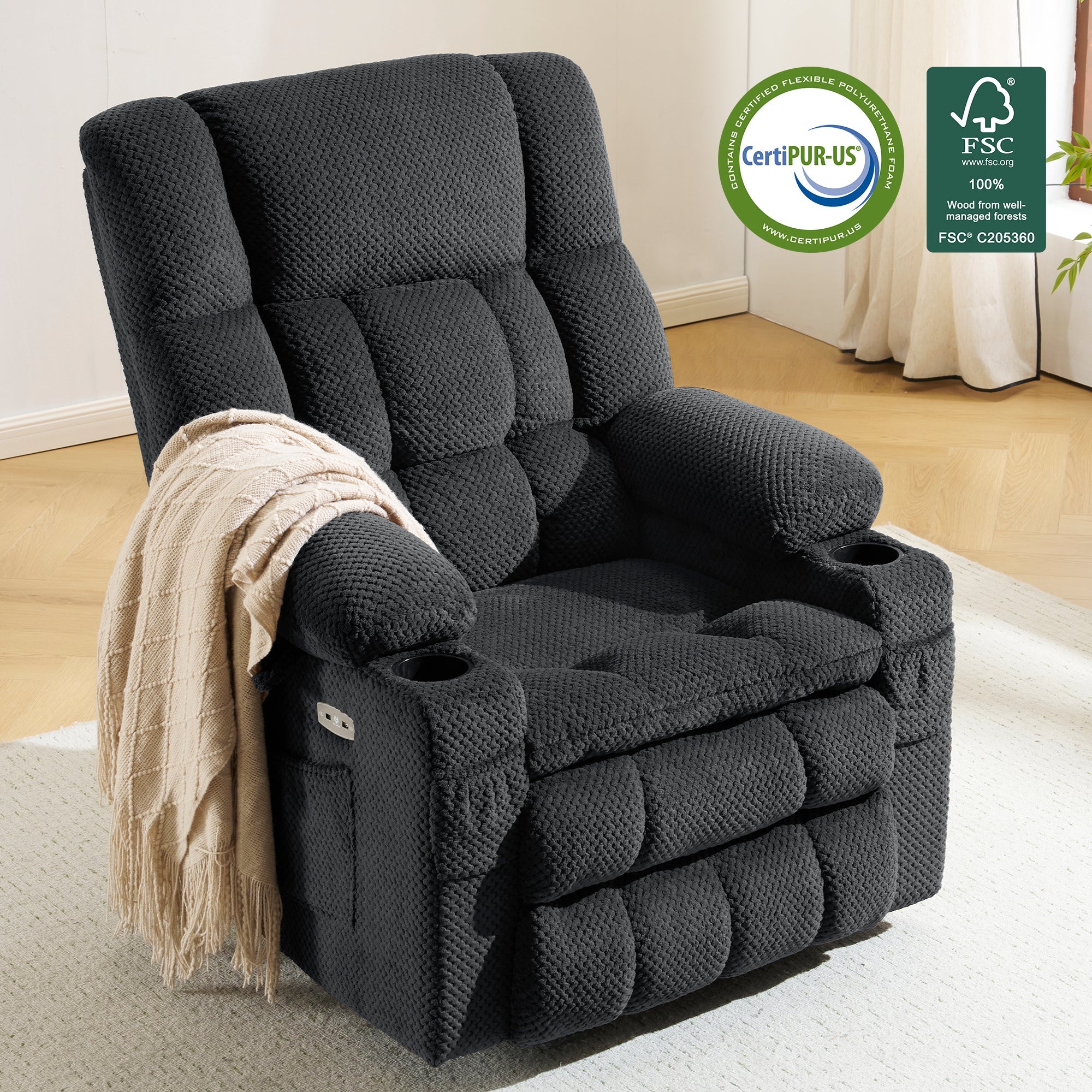 Power Lift Recliner Chair for Elderly, Dual Motor, Massage and Heat