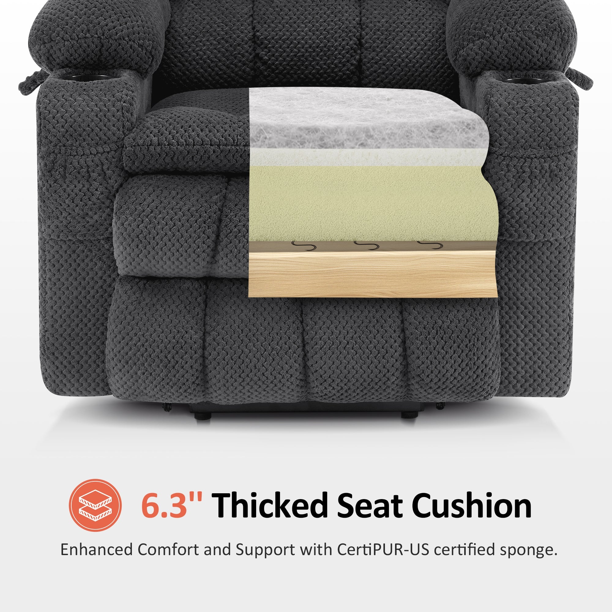 Power Lift Recliner Chair for Elderly, Dual Motor, Massage and Heat