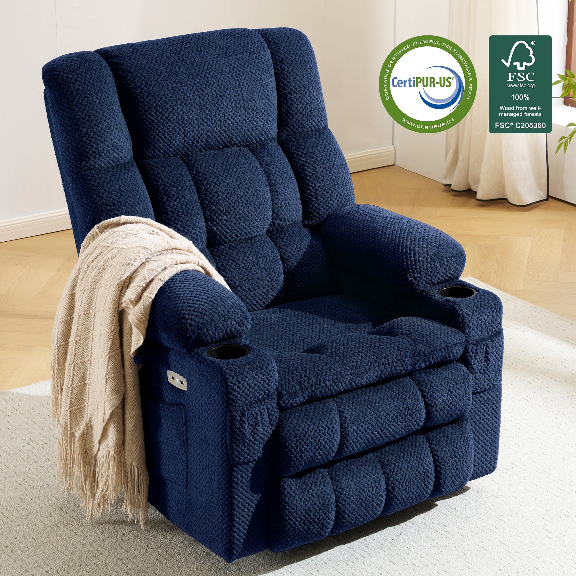 Power Lift Recliner Chair for Elderly, Dual Motor, Massage and Heat