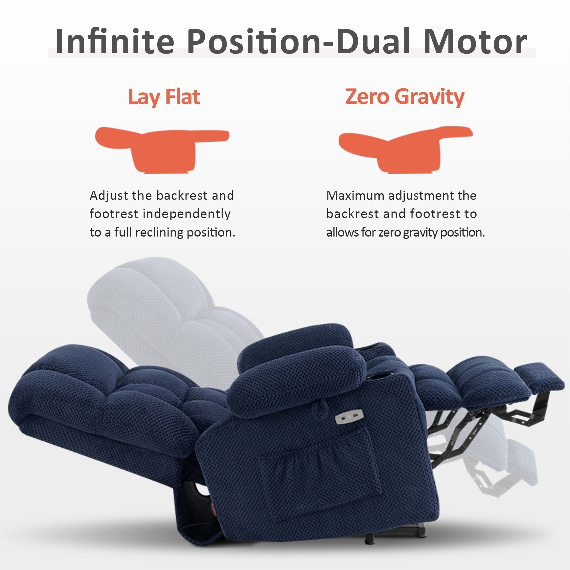 Power Lift Recliner Chair for Elderly, Dual Motor, Massage and Heat