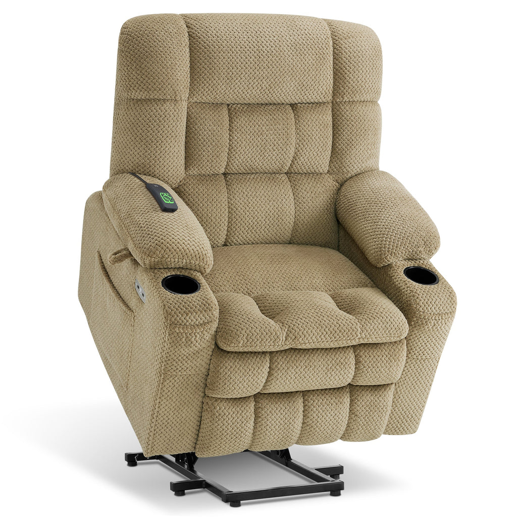 Power Lift Recliner Chair for Elderly, Dual Motor, Massage and Heat