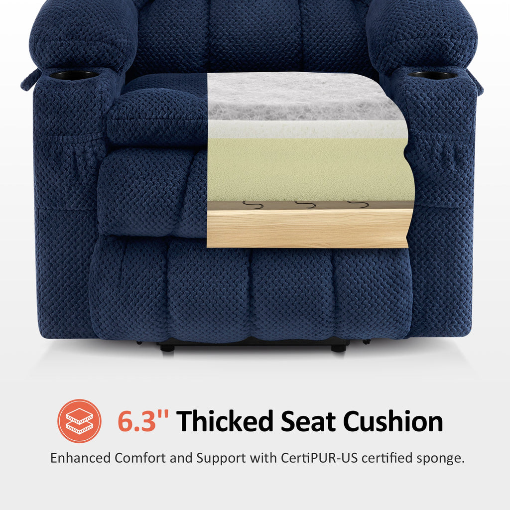 Power Lift Recliner Chair for Elderly, Dual Motor, Massage and Heat