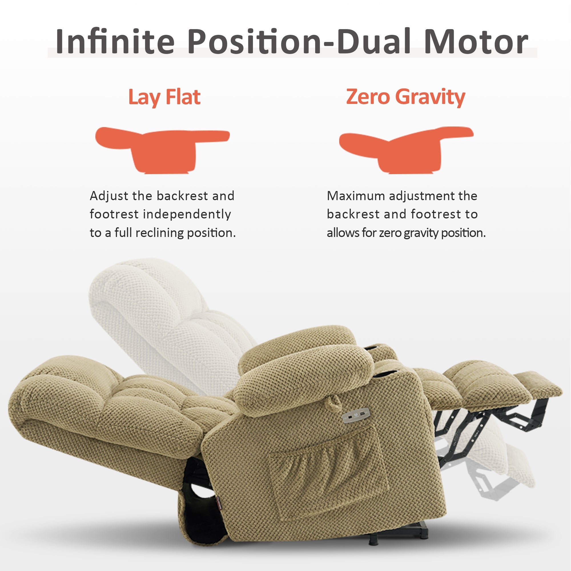 Power Lift Recliner Chair for Elderly, Dual Motor, Massage and Heat
