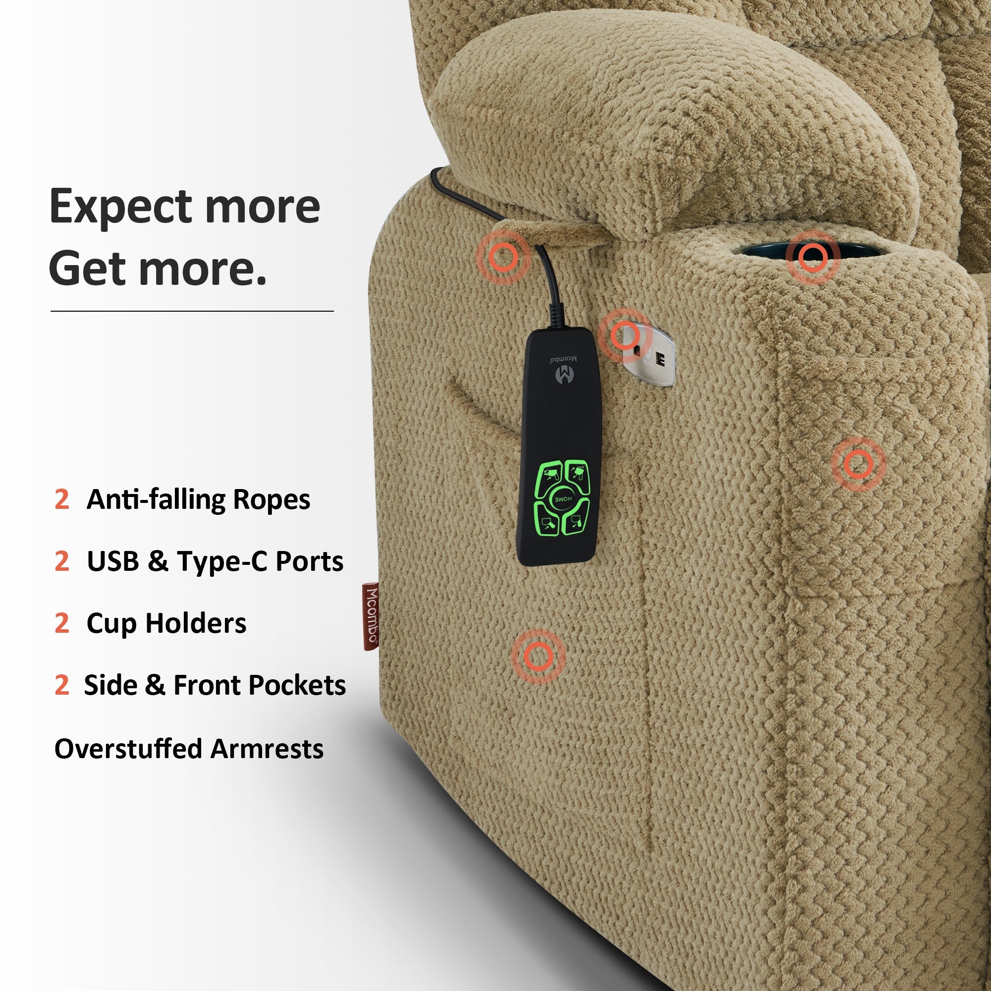 Power Lift Recliner Chair for Elderly, Dual Motor, Massage and Heat