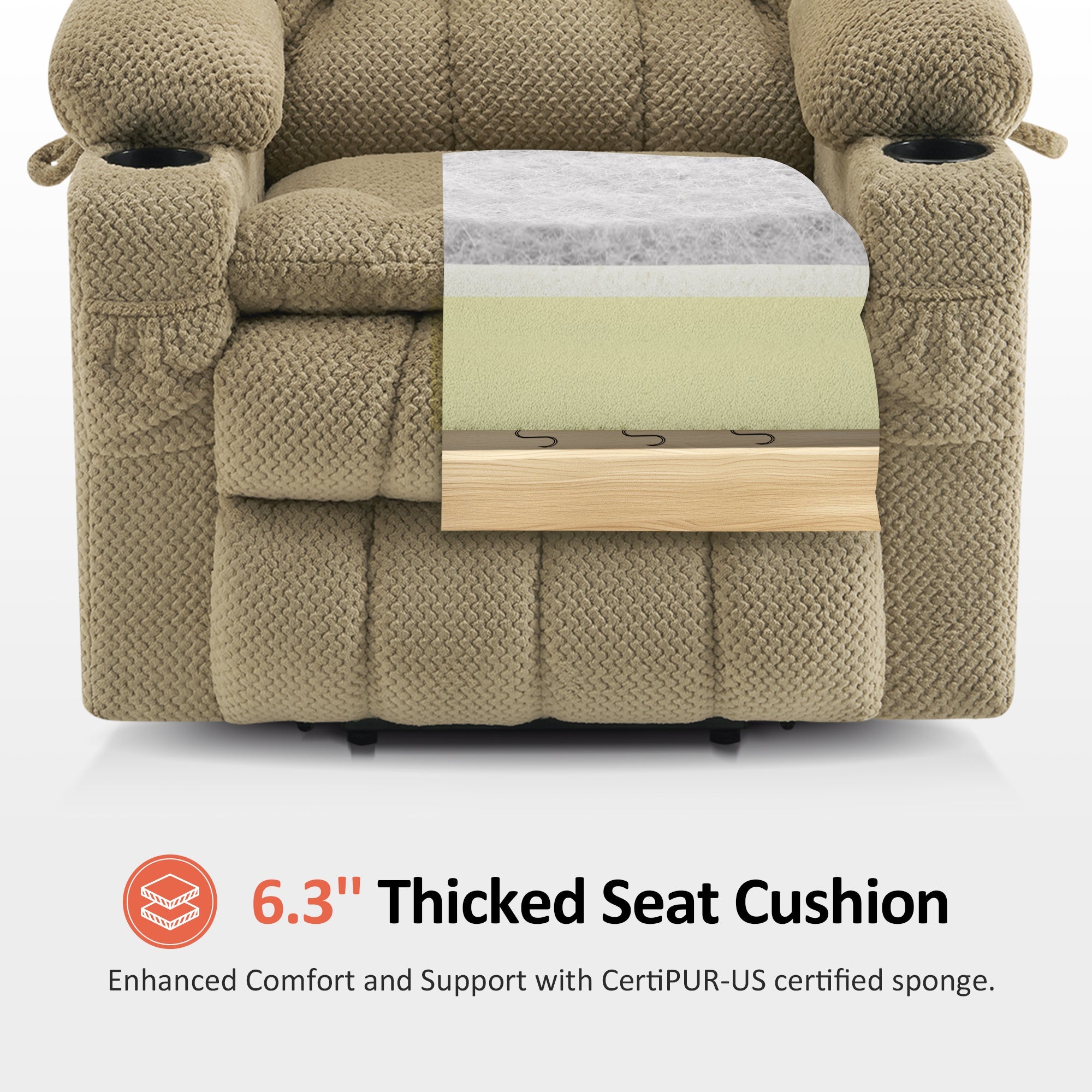 Power Lift Recliner Chair for Elderly, Dual Motor, Massage and Heat