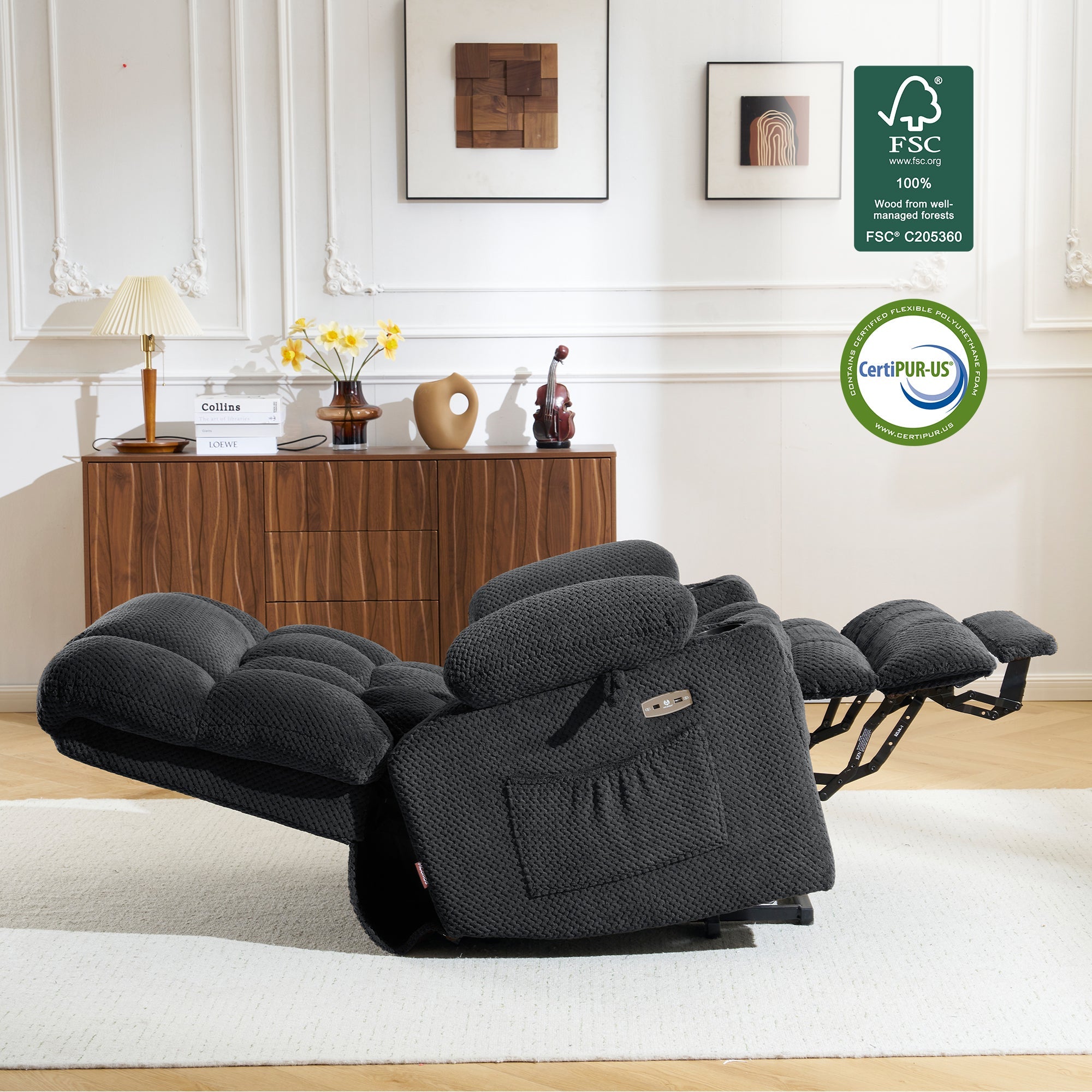 Power Lift Recliner Chair for Elderly, Dual Motor, Massage and Heat