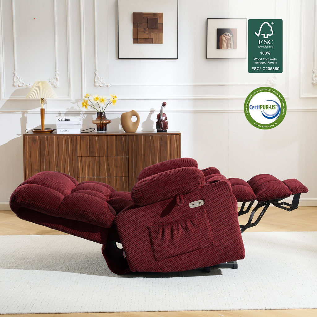 Power Lift Recliner Chair for Elderly, Dual Motor, Massage and Heat