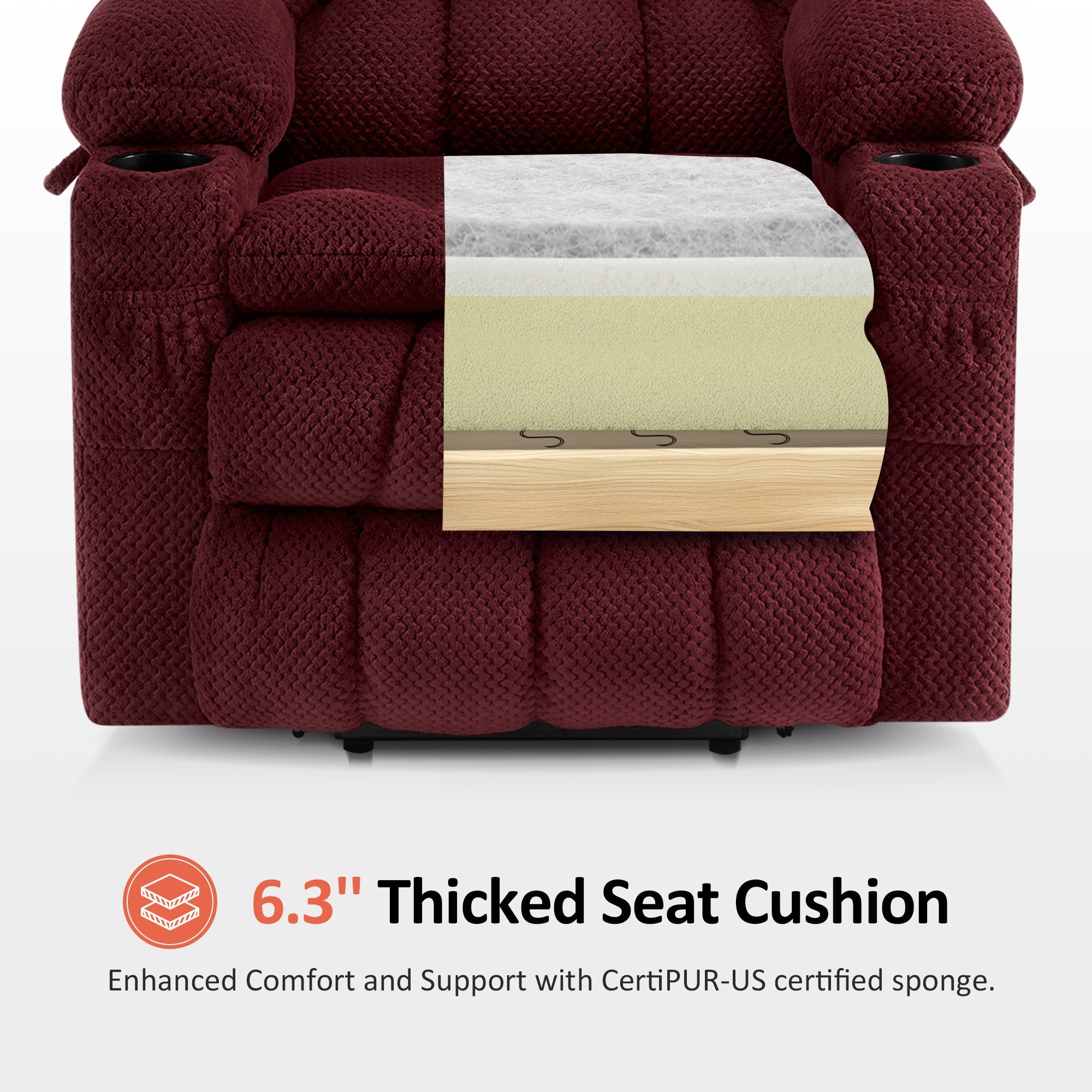 Power Lift Recliner Chair for Elderly, Dual Motor, Massage and Heat
