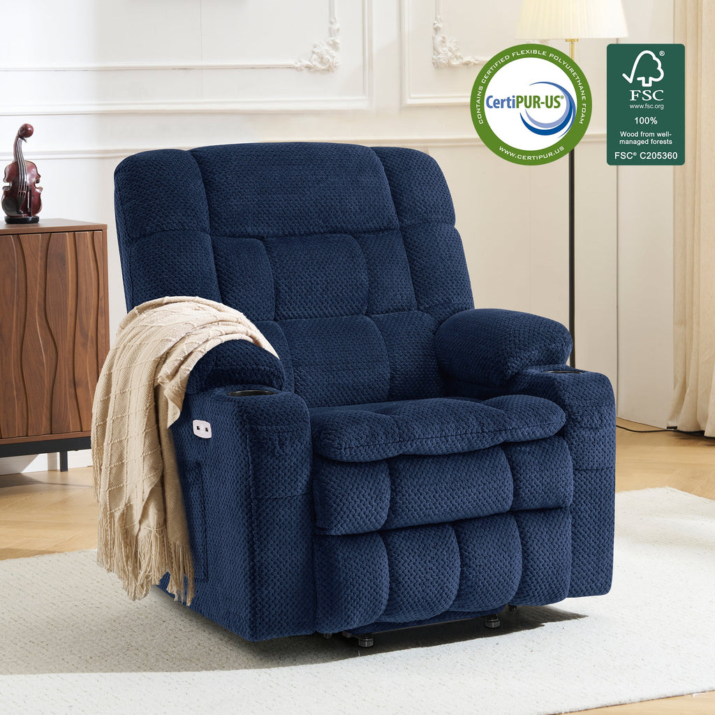 Power Lift Recliner Chair for Elderly, Dual Motor, Massage and Heat