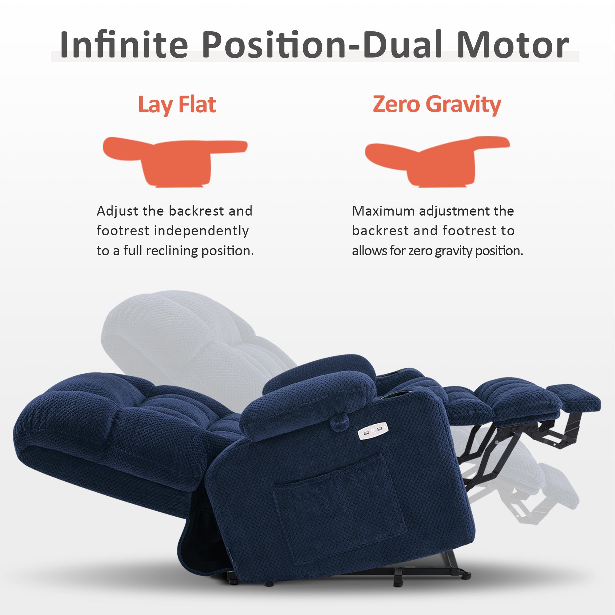 Power Lift Recliner Chair for Elderly, Dual Motor, Massage and Heat
