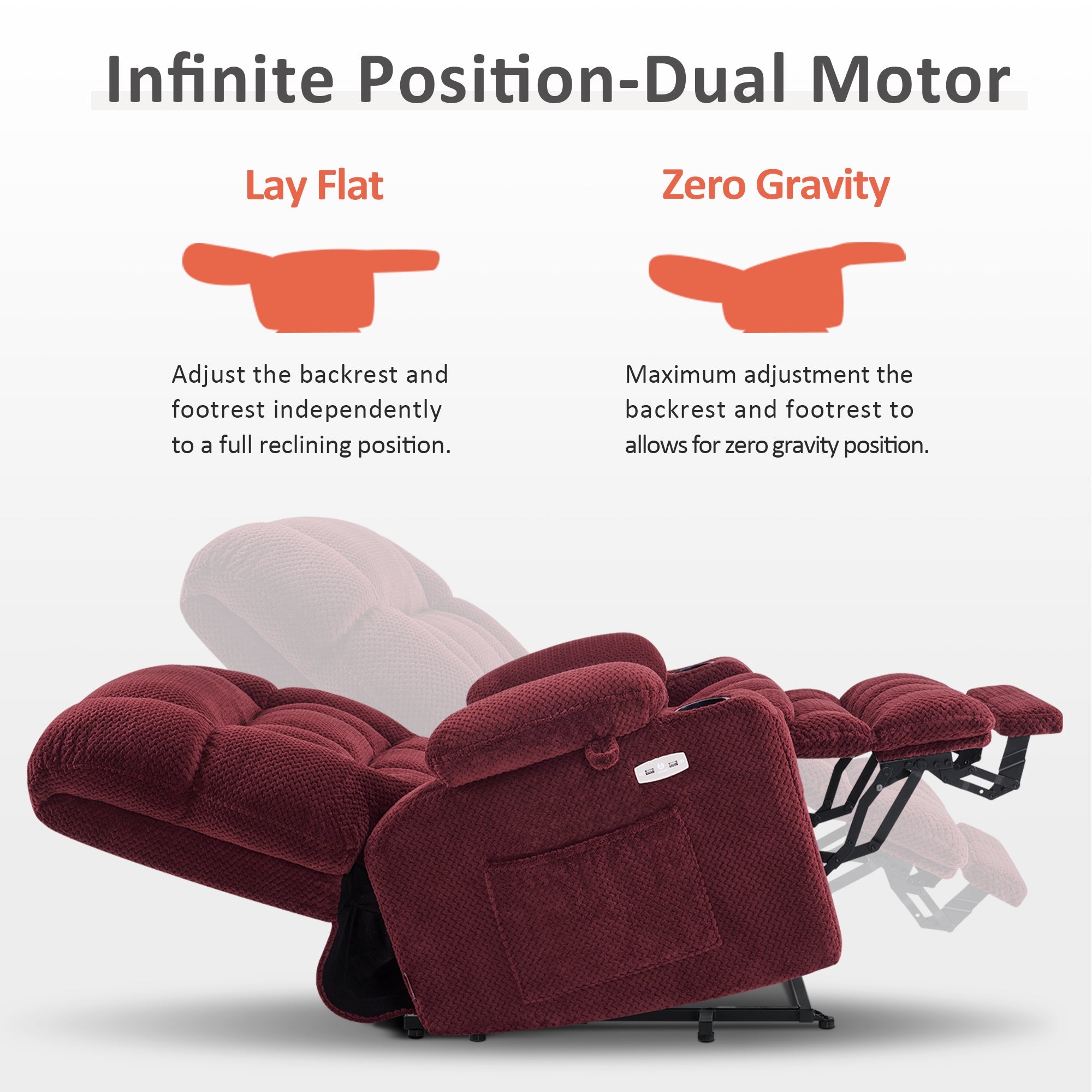 Power Lift Recliner Chair for Elderly, Dual Motor, Massage and Heat