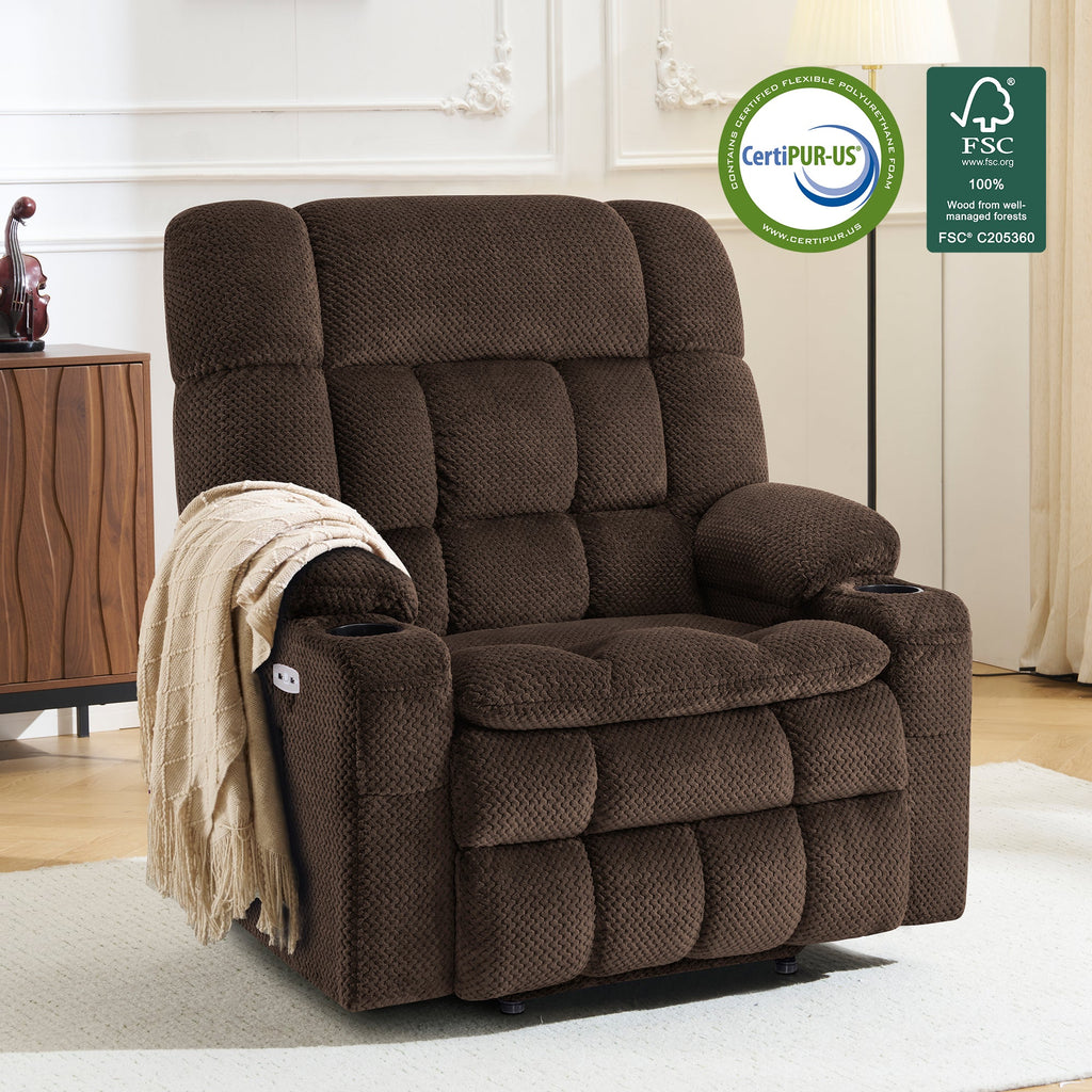 Power Lift Recliner Chair for Elderly, Dual Motor, Massage and Heat