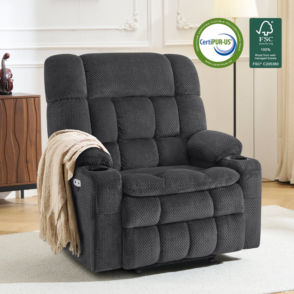 Power Lift Recliner Chair for Elderly, Dual Motor, Massage and Heat