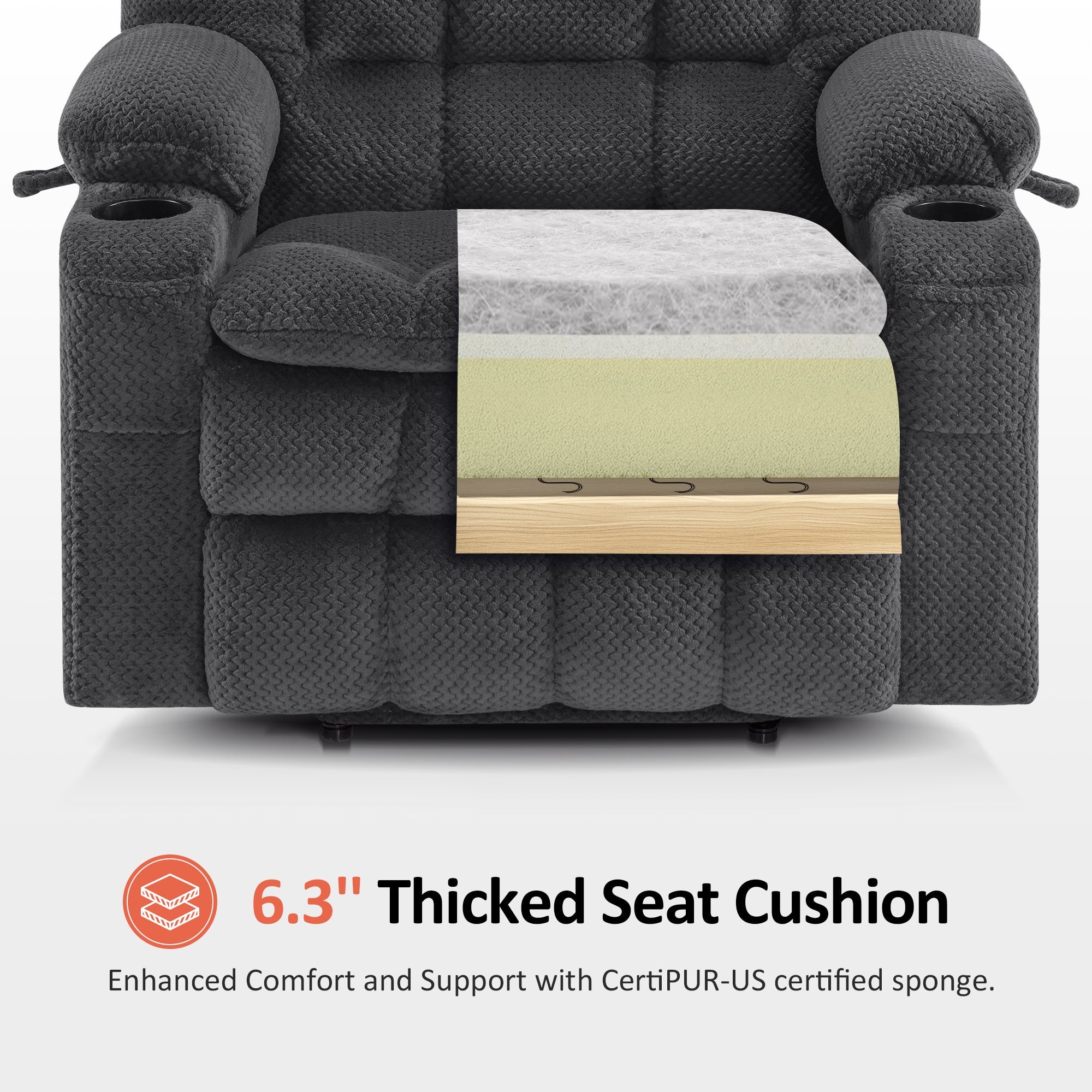 Power Lift Recliner Chair for Elderly, Dual Motor, Massage and Heat