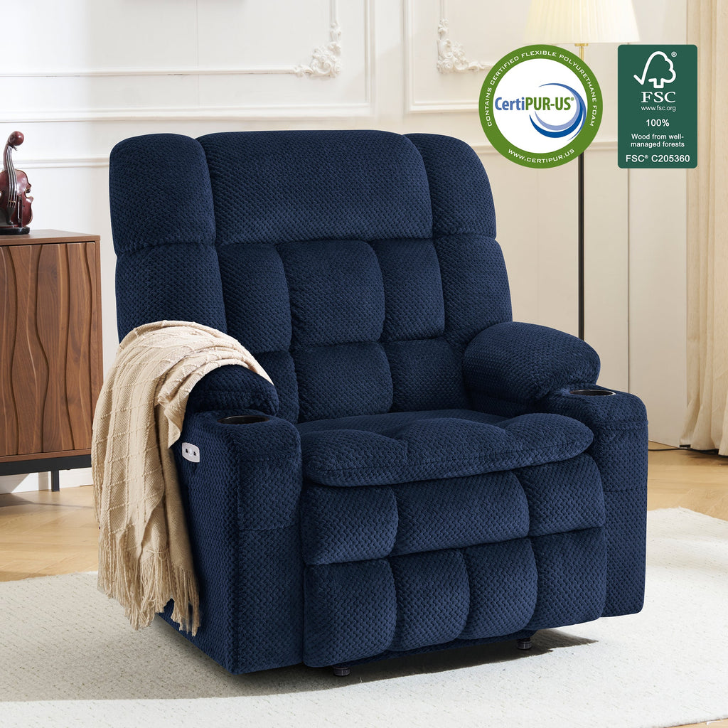 Power Lift Recliner Chair for Elderly, Dual Motor, Massage and Heat
