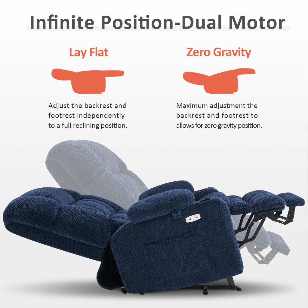 Power Lift Recliner Chair for Elderly, Dual Motor, Massage and Heat