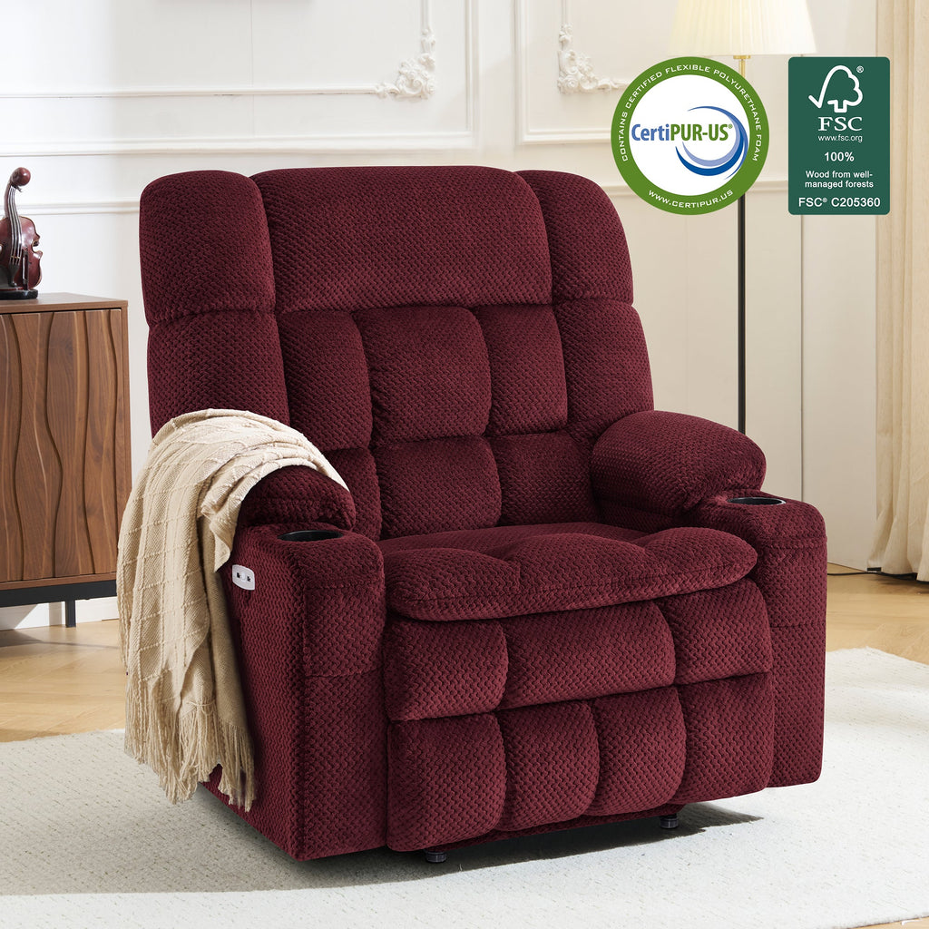 Power Lift Recliner Chair for Elderly, Dual Motor, Massage and Heat