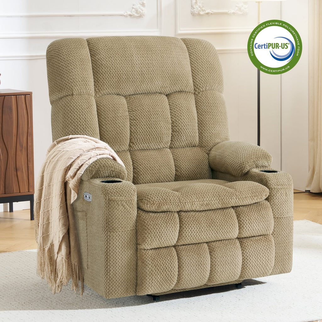 Power Lift Recliner Chair for Elderly, Dual Motor, Massage and Heat