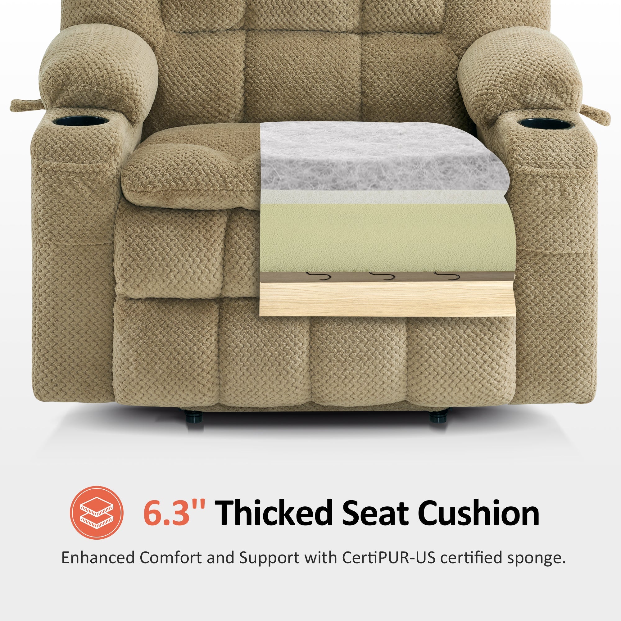 Power Lift Recliner Chair for Elderly, Dual Motor, Massage and Heat