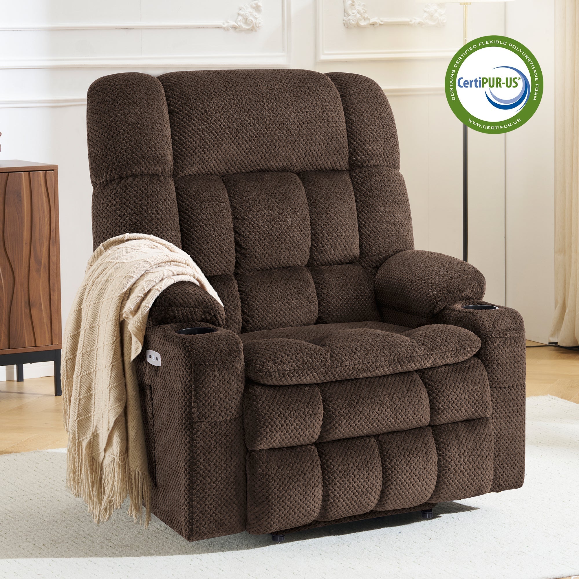Power Lift Recliner Chair for Elderly, Dual Motor, Massage and Heat