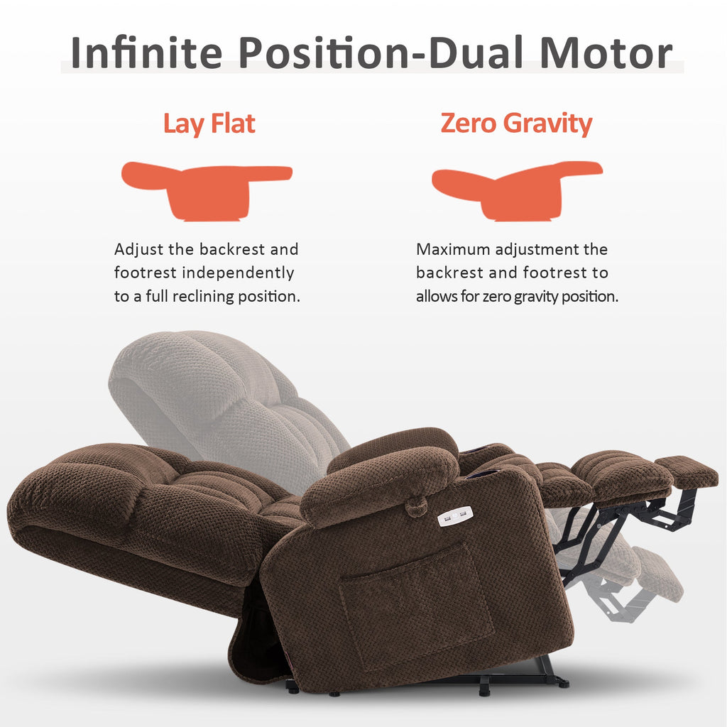 Power Lift Recliner Chair for Elderly, Dual Motor, Massage and Heat