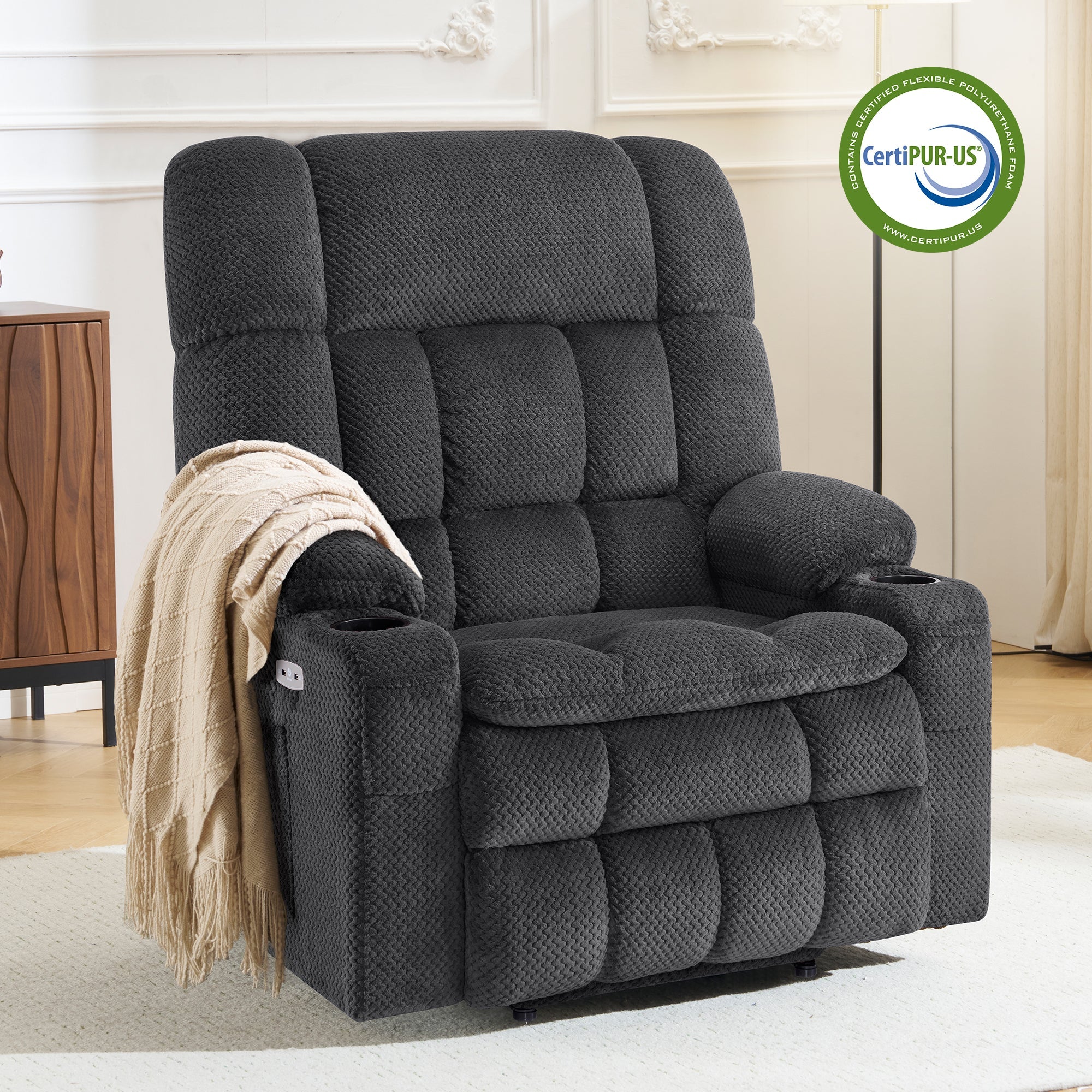 Power Lift Recliner Chair for Elderly, Dual Motor, Massage and Heat
