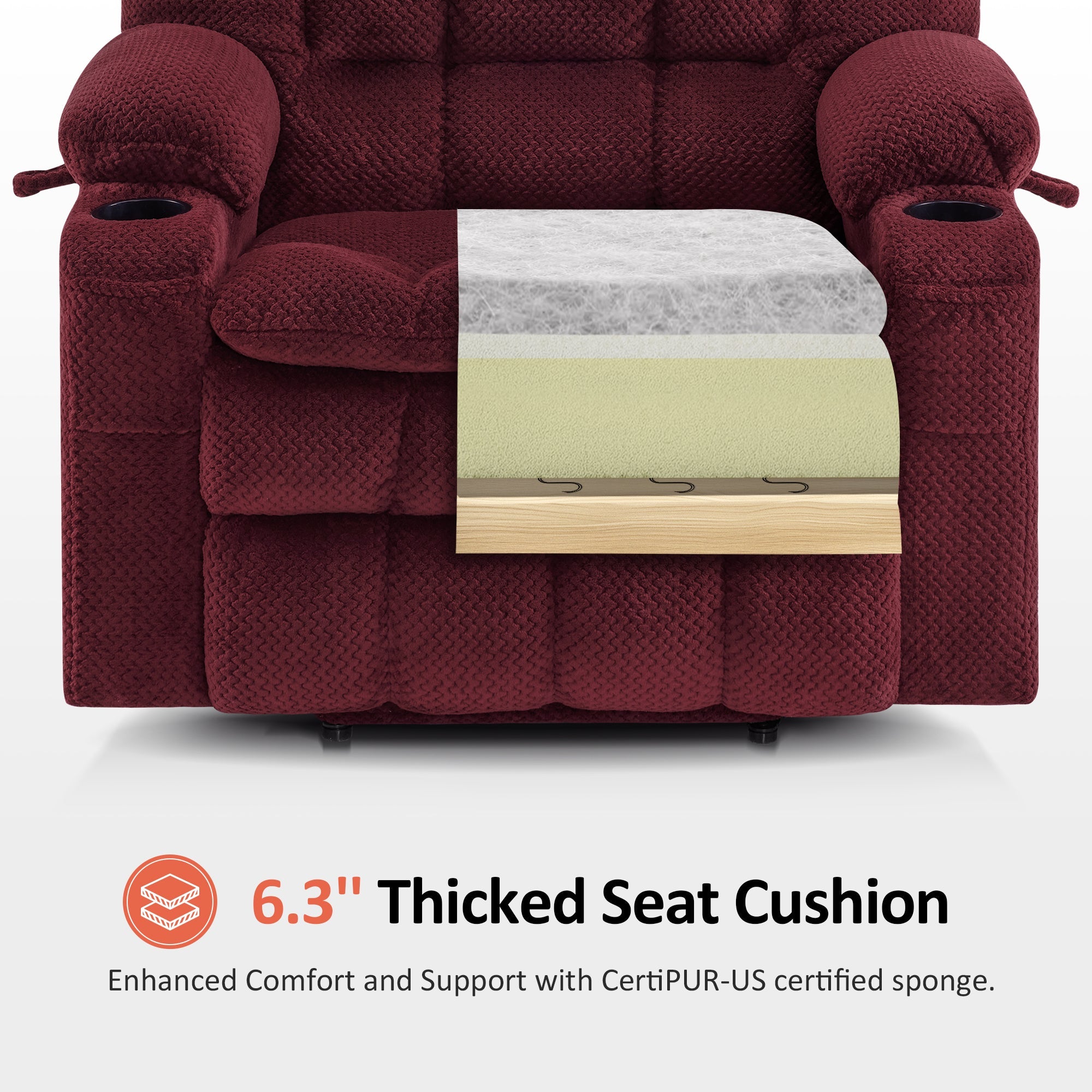 Power Lift Recliner Chair for Elderly, Dual Motor, Massage and Heat