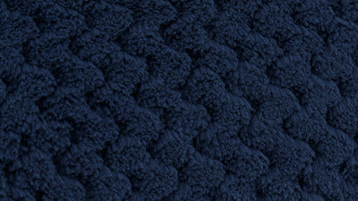 Navy blue textured fabric with OEKO-TEX Standard 100 logo in the corner